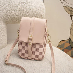 Plaid Print Crossbody Bag Vintage Phone Bag