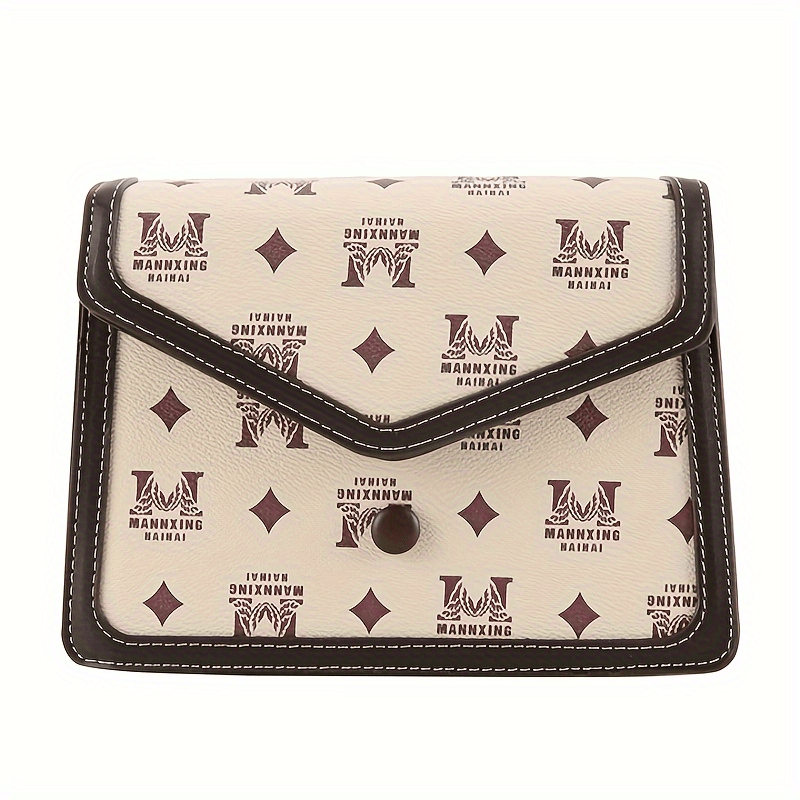 Vintage Letter Pattern Square Bag Classic Flap Shoulder Bag