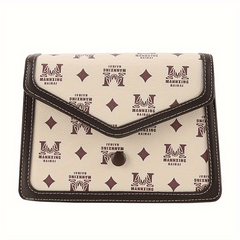 Vintage Letter Pattern Square Bag Classic Flap Shoulder Bag