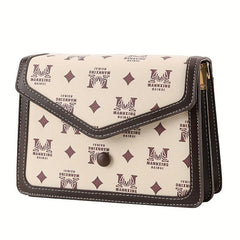 Vintage Letter Pattern Square Bag Classic Flap Shoulder Bag