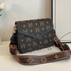 Vintage Letter Pattern Square Bag Classic Flap Shoulder Bag