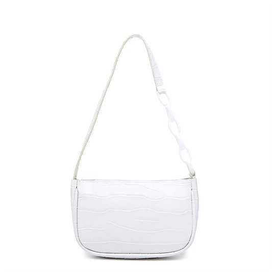 Crocodile Pattern Underarm Bag Solid Shoulder Bag