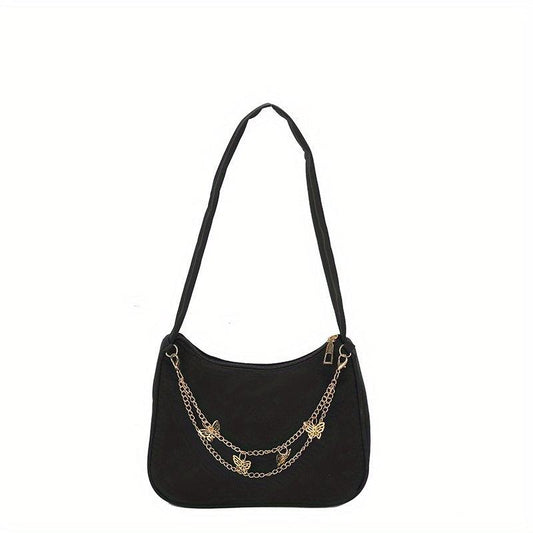 Butterfly Chain Shoulder Bag Lightweight Zipper Handbag