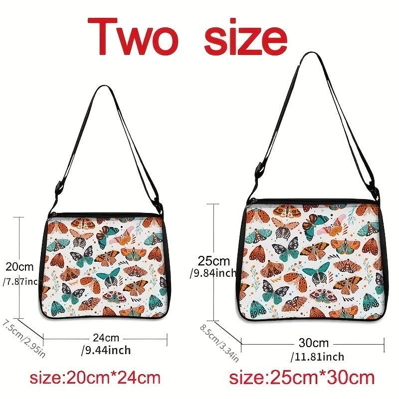 Gothic Cat Printed Shoulder Bag Halloween Crossbody Bag