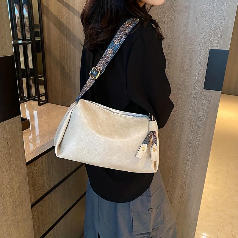 Vintage Boho PU Leather Hobo Bag Women's Shoulder Handbag