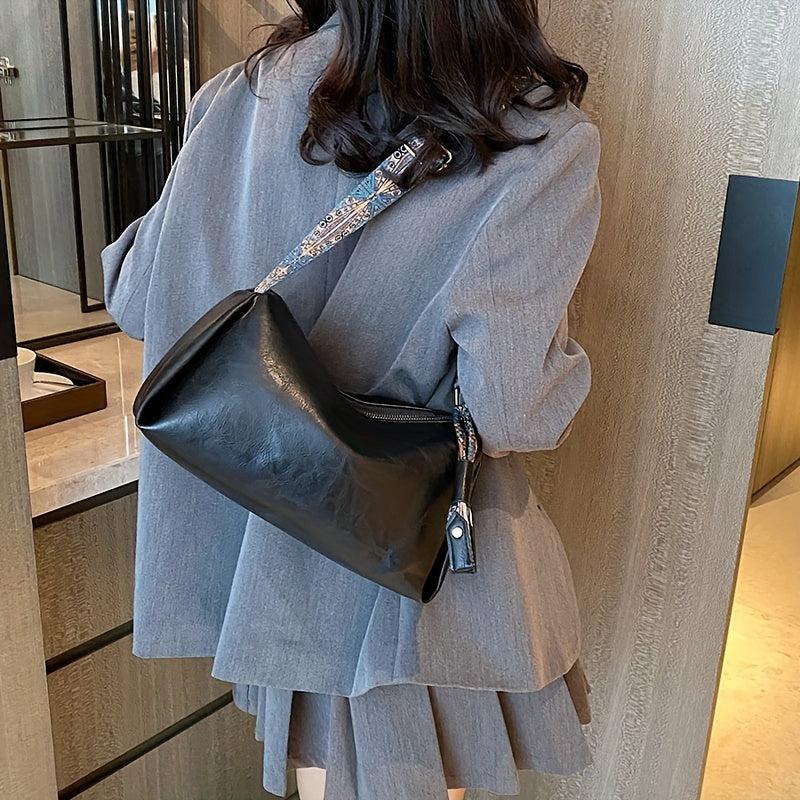 Vintage Boho PU Leather Hobo Bag Women's Shoulder Handbag