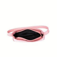 Zipper PU Leather Underarm Bag Textured Purse