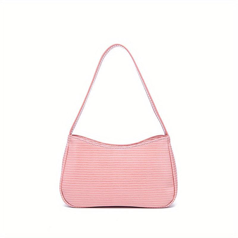 Zipper PU Leather Underarm Bag Textured Purse
