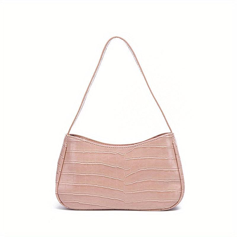 Zipper PU Leather Underarm Bag Textured Purse