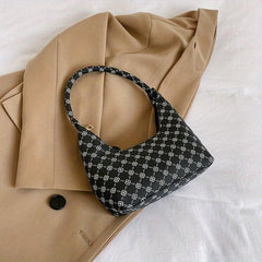 Geometric Crescent Bag Retro Shoulder Handbag & Clutch Purse
