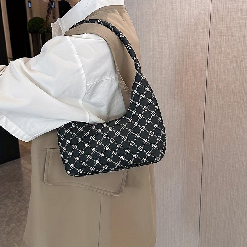 Geometric Crescent Bag Retro Shoulder Handbag & Clutch Purse