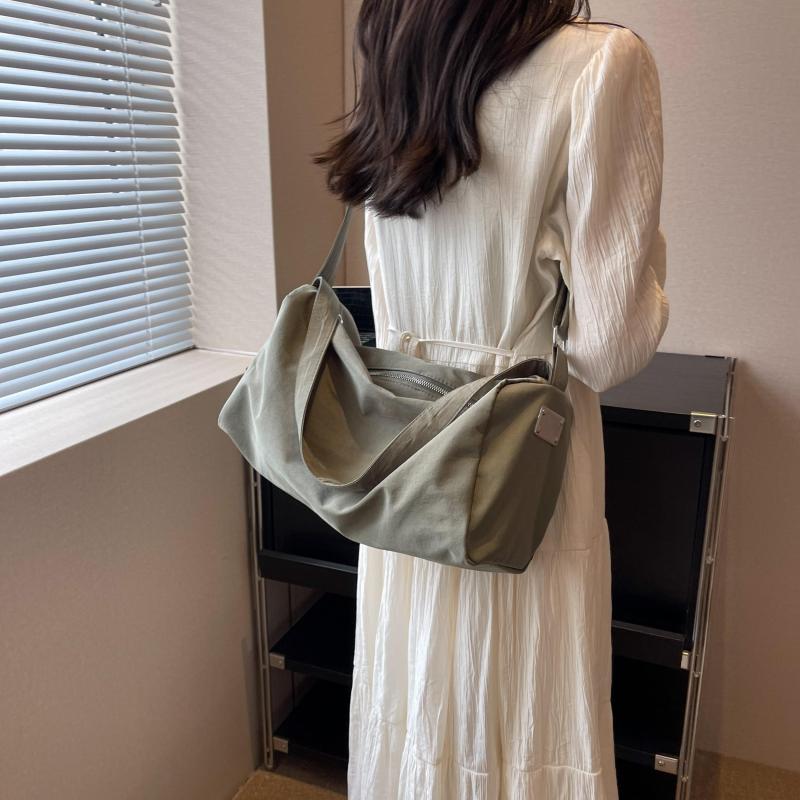 Casual Canvas Shoulder Bag Solid Crossbody for Outdoor