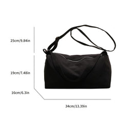 Casual Canvas Shoulder Bag Solid Crossbody for Outdoor