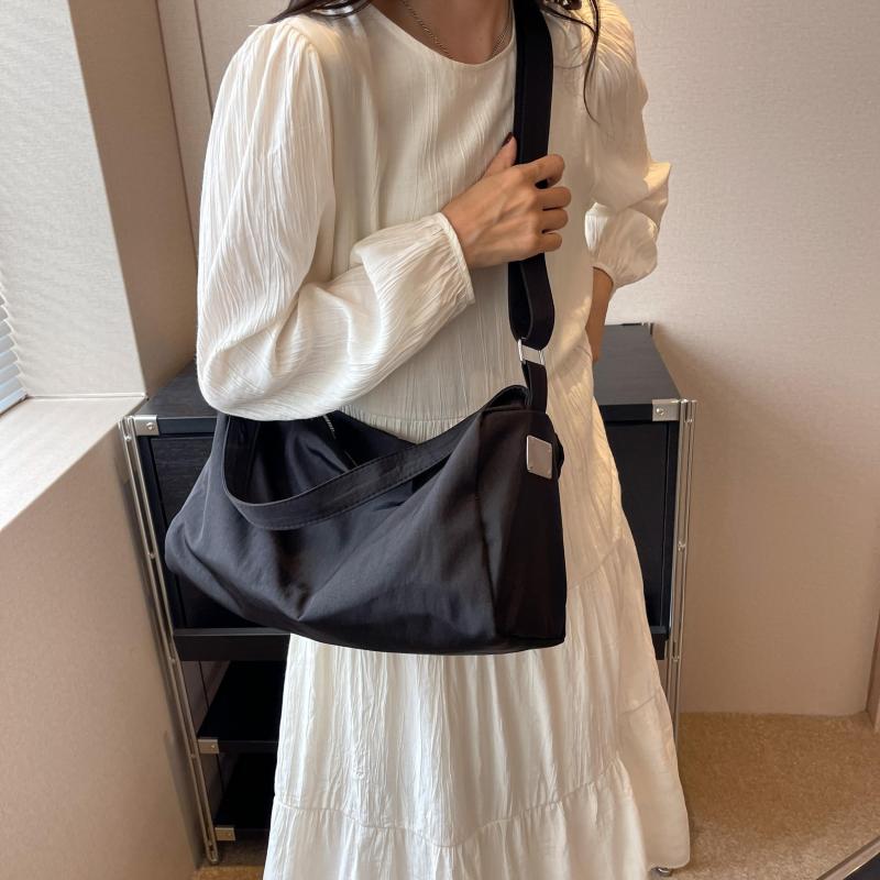 Casual Canvas Shoulder Bag Solid Crossbody for Outdoor