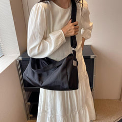 Casual Canvas Shoulder Bag Solid Crossbody for Outdoor