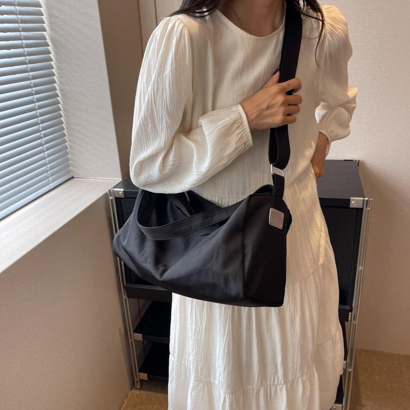 Casual Canvas Shoulder Bag Solid Crossbody for Outdoor