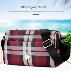 Plaid Pattern Shoulder Bag Zipper Crossbody Bag