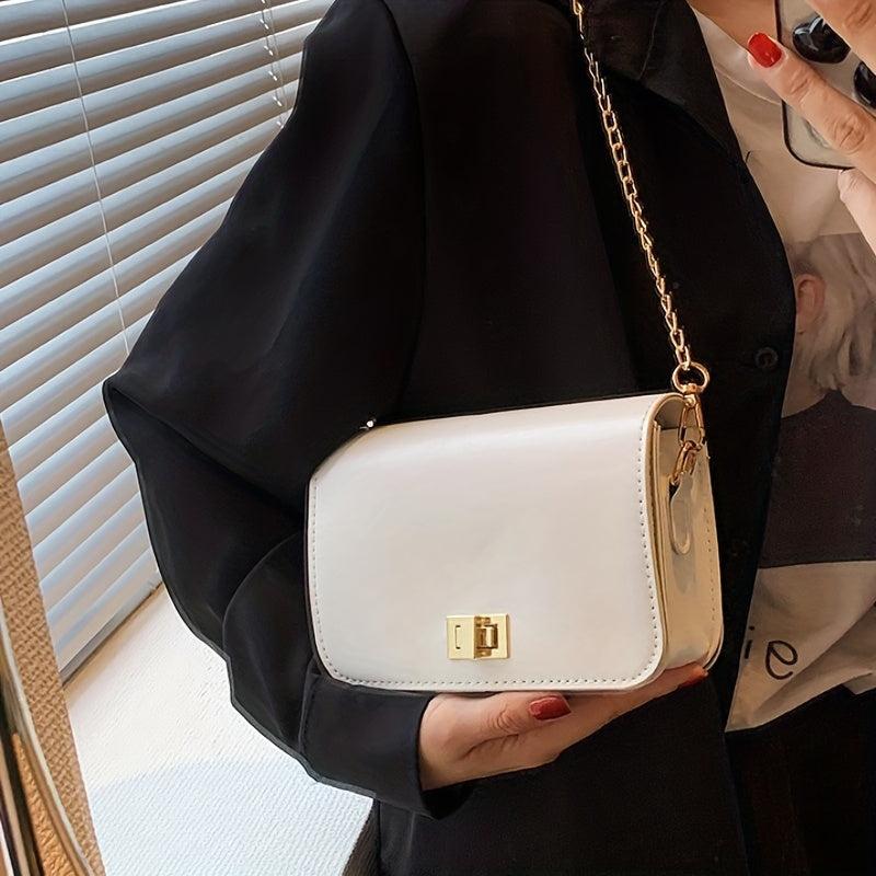 Mini Crossbody Bag Vegan Leather Square Purse Solid Shoulder Bag
