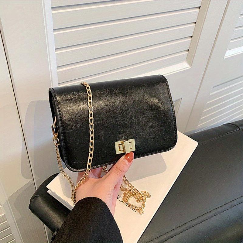Mini Crossbody Bag Vegan Leather Square Purse Solid Shoulder Bag