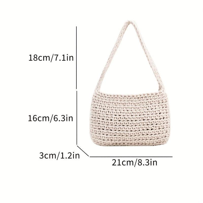 Women's Minimalist Knitted Tote Bag for Summer Beach Vacation