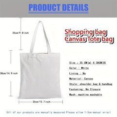 Large Capacity Canvas Tote Bag Durable Lightweight Shopping Bag