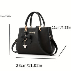 Casual PU Leather Shoulder Bag With Zipper Women's Crossbody Bag