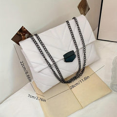Quilted Square Flap Bag Solid Chain Bag Women's Classic Underarm Bag