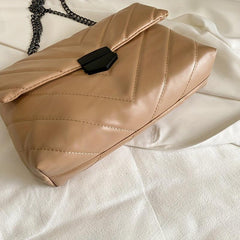 Quilted Square Flap Bag Solid Chain Bag Women's Classic Underarm Bag