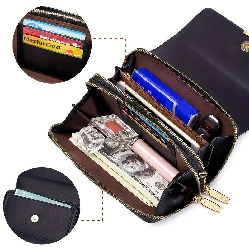 Textured PU Leather Crossbody Phone Bag