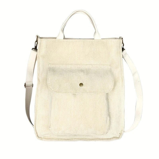 Large Capacity Corduroy Crossbody Bag for Women & Student