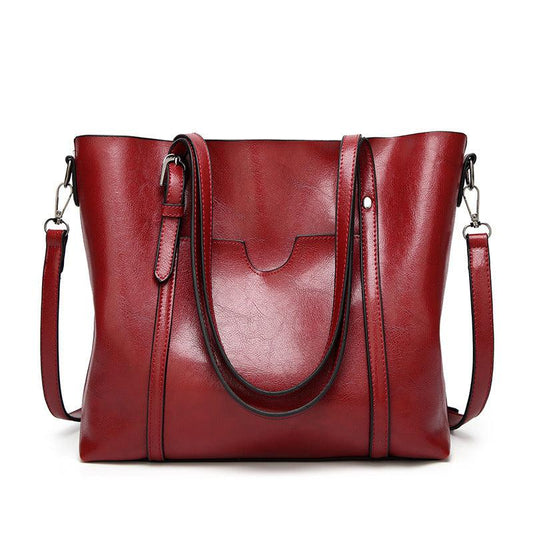 Faux Leather Shoulder Bag Women's Tote Bag Casual Zipper Crossbody