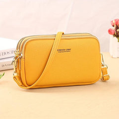 Solid Square Crossbody Bag Zipper Women's Purse
