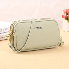 Solid Square Crossbody Bag Zipper Women's Purse