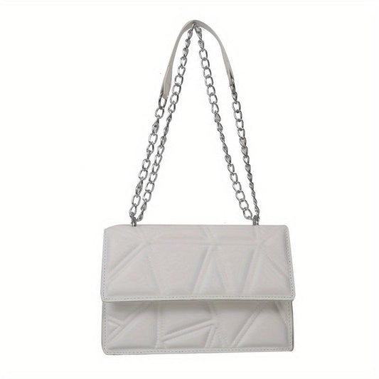 Minimalist Argyle Pattern Square Bag Solid Shoulder Bag