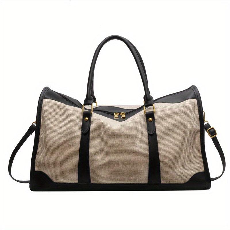 Vintage Canvas Boston Bag for Women Large Capacity Travel Handbag