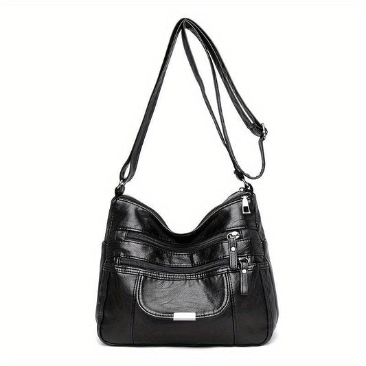 Vintage Crossbody Bag Soft PU Leather Shoulder Bag