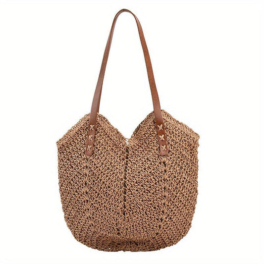 Large Capacity Straw Shoulder Bag All Match Beach Bag For Travel Women