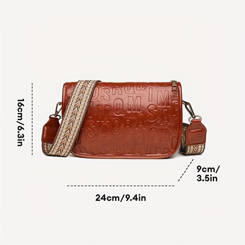Embossed Crossbody Bag Vintage Shoulder Small Purse For Women