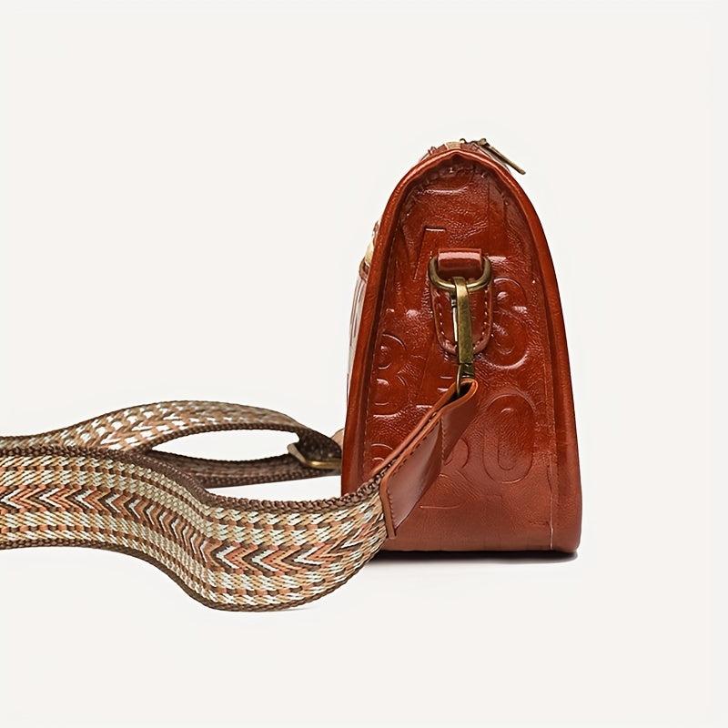 Embossed Crossbody Bag Vintage Shoulder Small Purse For Women