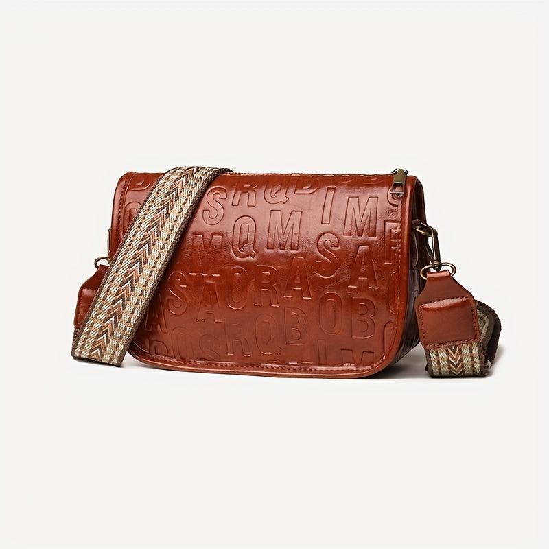 Embossed Crossbody Bag Vintage Shoulder Small Purse For Women