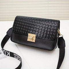 Square Flap Shoulder Bag with Wide Strap for Work