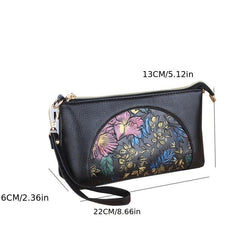 Vintage Flower Embossed Shoulder Bag Classic Versatile Bag