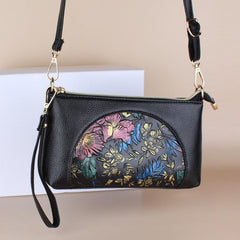 Vintage Flower Embossed Shoulder Bag Classic Versatile Bag