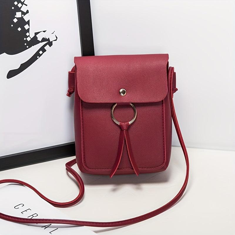 Small Square Shoulder Bag Solid Flap Bag Casual Storage Bag