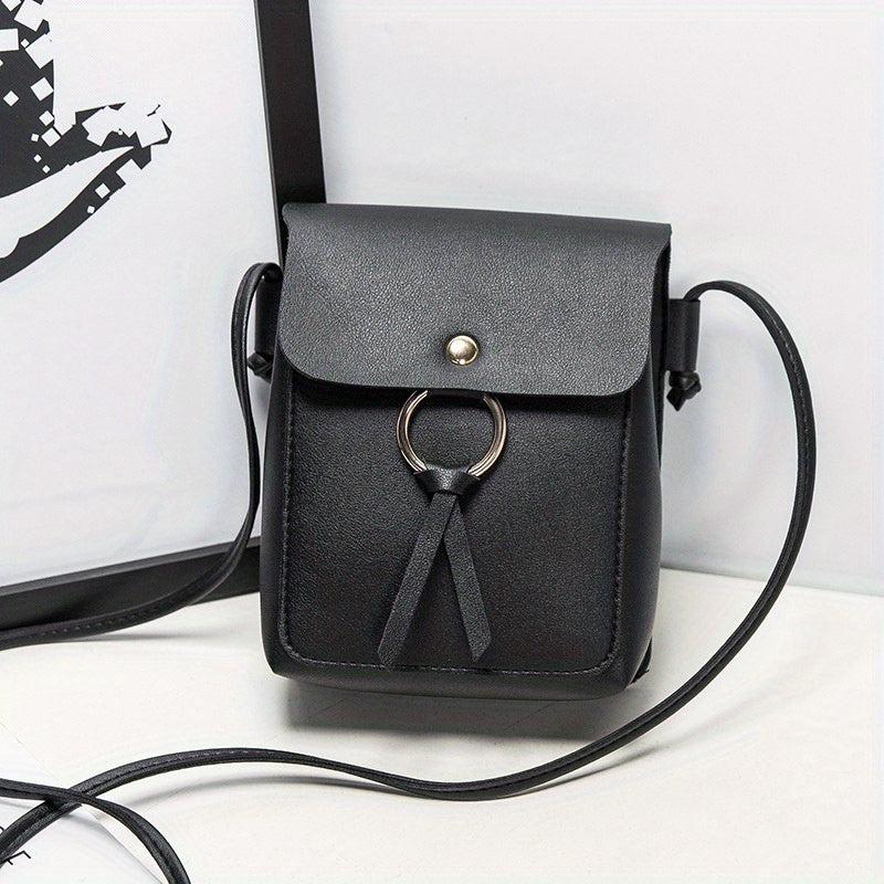 Small Square Shoulder Bag Solid Flap Bag Casual Storage Bag