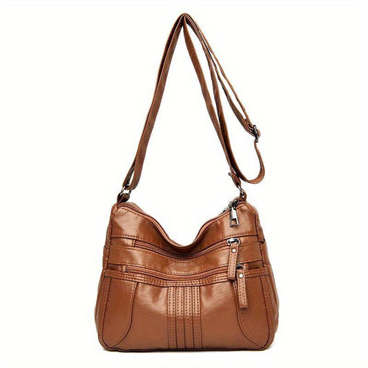 PU Leather Shoulder Bag Women's Pocket Purse Casual Travel Crossbody Bag
