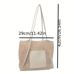 Boho Style Straw Tote Bag Large Capacity Beach Bag
