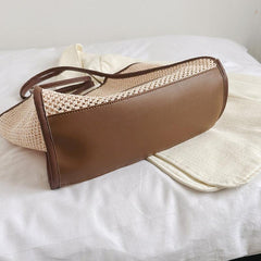 Boho Style Straw Tote Bag Large Capacity Beach Bag