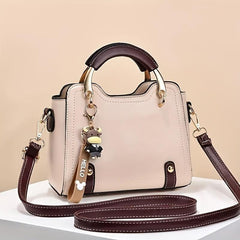 Portable Top Handle Handbag PU Leather Versatile Shoulder Bag Detachable Strap
