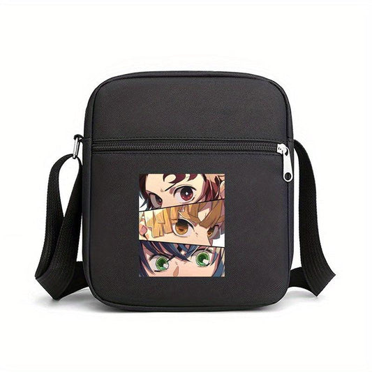 Cartoon Anime Print Crossbody Bag Casual Nylon Shoulder Bag